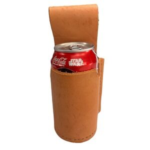 Artisan Made One Of A Kind Handmade Leather Can Carrier Fastens On Belt Loop
